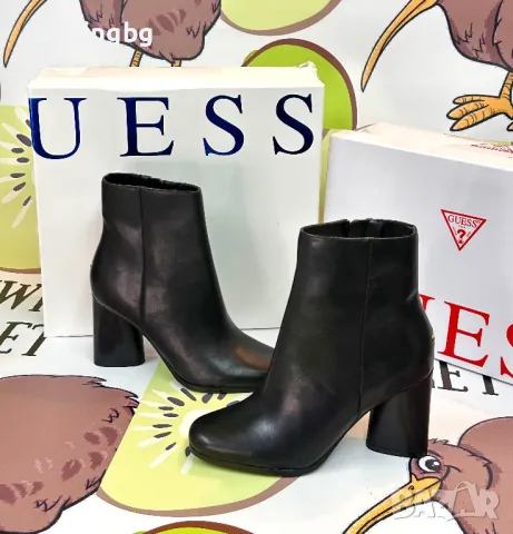Дамски боти Guess крем, черни естествена кожа , снимка 3 - Дамски боти - 48100596