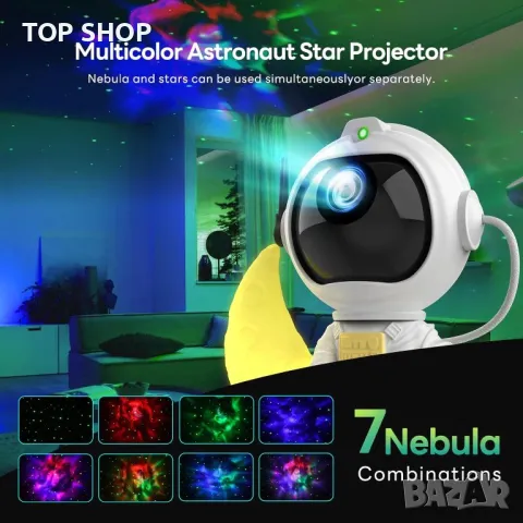 VUENICEE звезден проектор с таймер и дистанционно, USB захранван, снимка 5 - Детски нощни лампи - 49342555