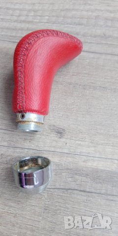 топка скоростен лост-червена кожа и метал, снимка 4 - Аксесоари и консумативи - 27882791