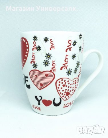 Чаша за чай сърце I Love You, подарък с кутийка за любим човек, снимка 3 - Чаши - 27641641