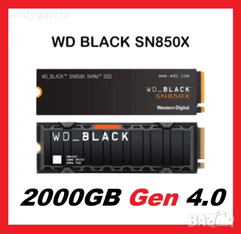 2TB M.2 NVMe WD Black SN770 PCIe Gen 4.0 2280 , 2000GB диск за лаптоп настолен 