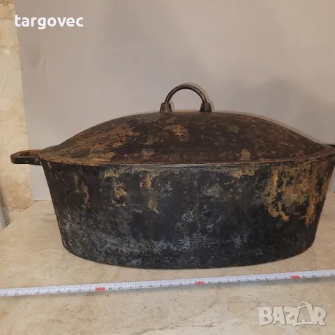 огромен старинен чугунен съд за печене, снимка 2 - Антикварни и старинни предмети - 48494899