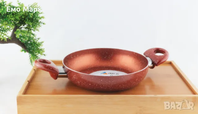 Дълбок тиган с две дръжки от гранит - 26см, снимка 3 - Съдове за готвене - 48920291