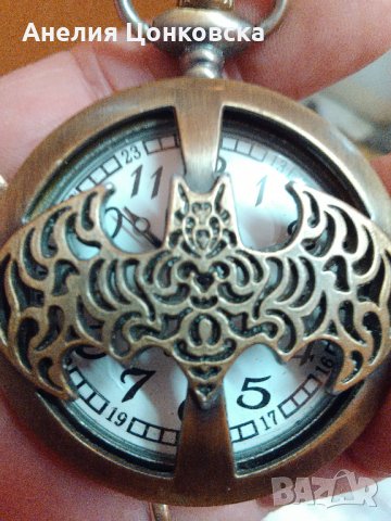 Джобен часовник с прилеп, снимка 1 - Антикварни и старинни предмети - 28980285