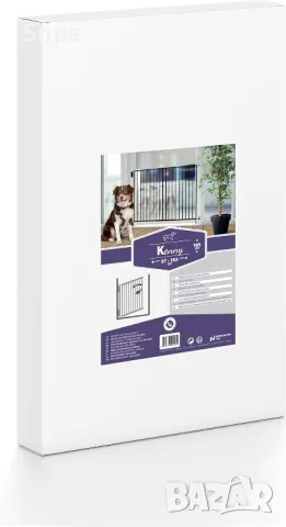 Метална врата за животни с въртящо се затваряне 87-153 см ширина и 105 см височина, черна, снимка 3 - Други стоки за дома - 49615690