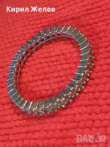 СТИЛНА ФЕШЪН АРТ СКЪПОЦЕННА СРЕБЪРНА ХАЛКА ПРЪСТЕН СРЕБРО ВИСОКА ПРОБА сБЯЛА ПОЗЛАТА и ЦИРКОНИ 48634, снимка 13 - Пръстени - 50191901