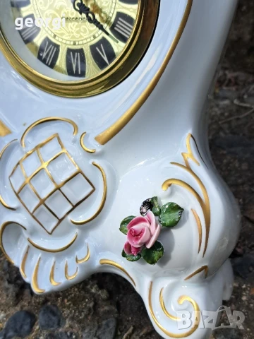 немски порцеланов часовник Mercedes аларма  27/1, снимка 7 - Декорация за дома - 51392221