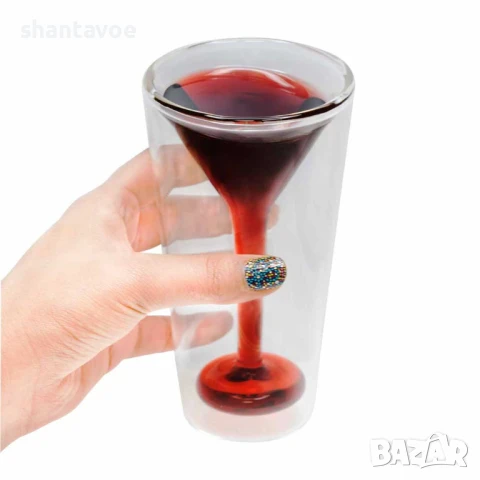 Дизайнерска чаша за коктейли с двойно стъкло, снимка 2 - Чаши - 51106141