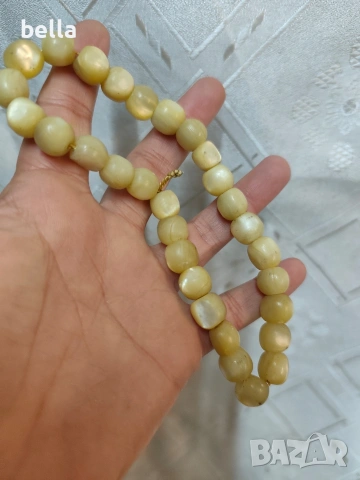 Масивна стара броеница от естествен седеф – 61 грама,30 зърна , снимка 3 - Антикварни и старинни предмети - 53291791