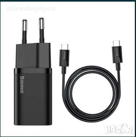 Baseus Super Si USB-C PD Wall Charger 25W Type-C - захранване, снимка 1 - Оригинални зарядни - 38976910