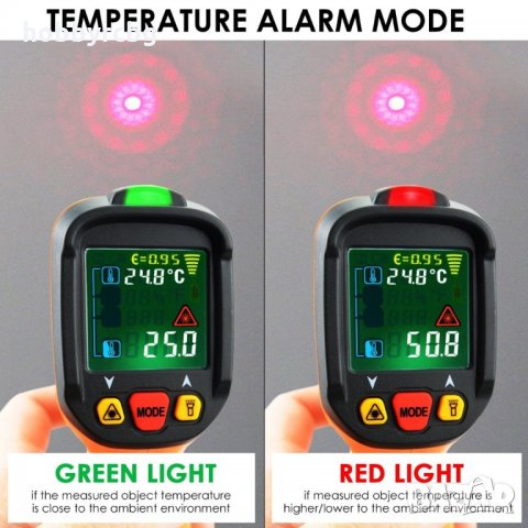 Безконтактен термометър с термодвойка и измерване на влажност , снимка 10 - Други инструменти - 25809727