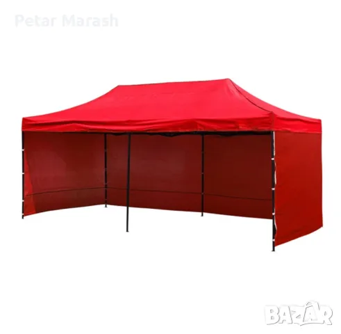 Червена Сгъваема градинска шатра 3×6м – голямо покритие, стабилна конструкция и водоустойчив плат, снимка 6 - Други - 50366024