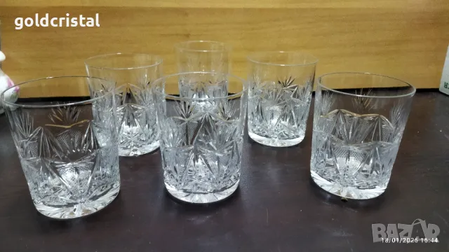 Стар български кристал чаши за уиски , снимка 2 - Антикварни и старинни предмети - 48732068