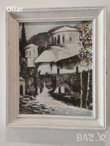 Много красива стара българска картина. Масло. , снимка 1 - Картини - 43914824
