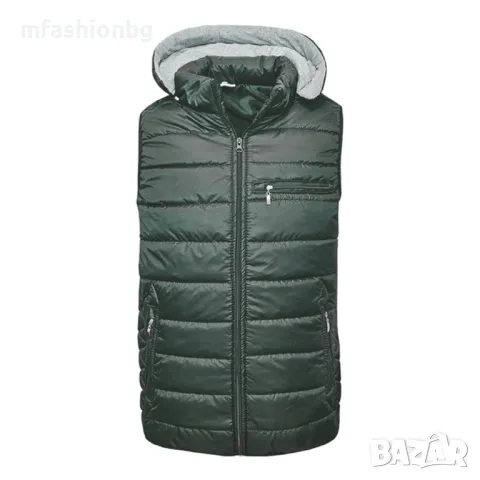 Мъжки елек с подвижна качулка, 3 цвята, от M до 6XL, снимка 2 - Якета - 48438724