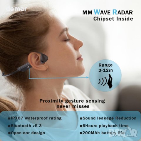 Слушалки LaJao Smart AI Разпознаване на жестове Bluetooth IP67, снимка 6 - Безжични слушалки - 43196630