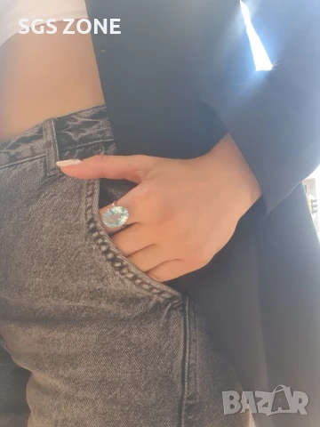 СУПЕР ПРЪСТЕН СРЕБРО 925 с TOPAZ SWISS , снимка 5 - Пръстени - 51218956