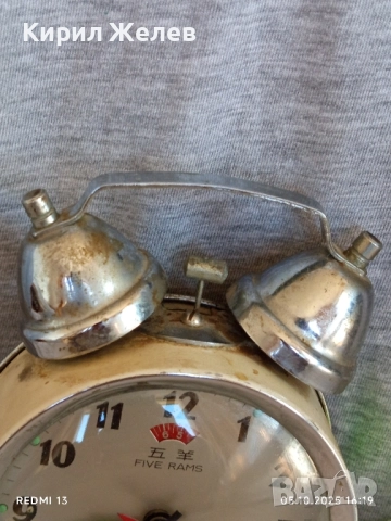 Стар механичен будилник FIVE RAMS CHINA за КОЛЕКЦИЯ ДЕКОРАЦИЯ 33101, снимка 5 - Антикварни и старинни предмети - 51952580