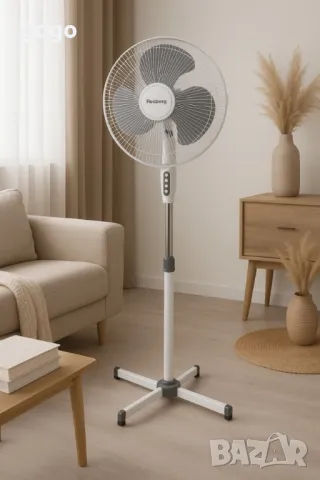 Вентилатор Rosberg, 40W, 40см., бял/сив или бял/син, снимка 5 - Вентилатори - 50011041