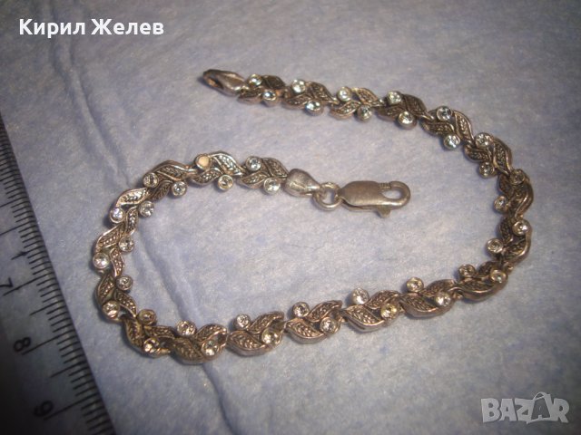 ФИНА СКЪПОЦЕННА ФЛОРАЛНА СРЕБЪРНА АРТ ГРИВНА СРЕБРО 925 с ФАСЕТИРАНИ ЦИРКОНИ 32651, снимка 2 - Гривни - 38323662