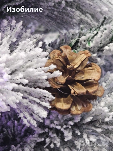 Изкуствено борче/елха със заскрежени иглички, снимка 4 - Декорация за дома - 52339972