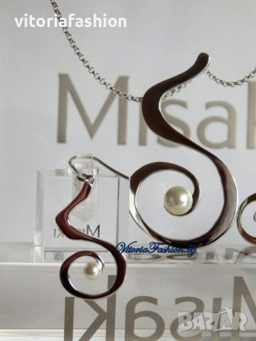 MISAKI - класен сребърен комплект с култивирани перли, снимка 8 - Бижутерийни комплекти - 44115558