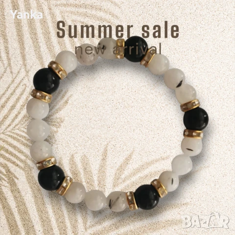 Гривна ръчна изработка - Golden line, снимка 5 - Гривни - 51294503