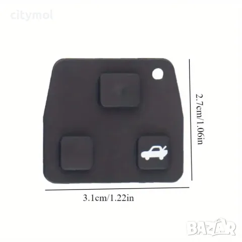 Резервни гумени бутони за ключ с 3 бутона за Toyota, снимка 2 - Аксесоари и консумативи - 49736847