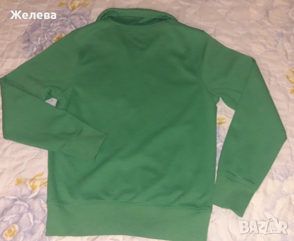 Мъжко/юношеско зелено горнище с цип, снимка 2 - Спортни дрехи, екипи - 43374752