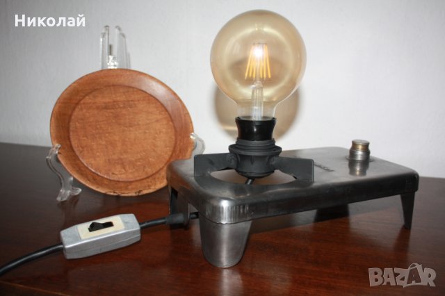 Лампа, направена от стар спиртник !!!, снимка 10 - Настолни лампи - 27115106