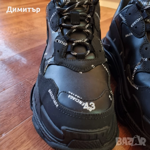 Balenciaga Triple S Black - Оригинални - Отлично състояние, снимка 3 - Маратонки - 52524017