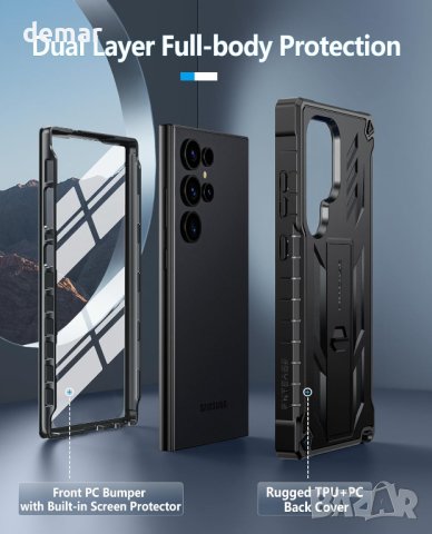 FNTCASE Калъф за Samsung Galaxy S24 Ultra, черен, снимка 5 - Калъфи, кейсове - 44102752