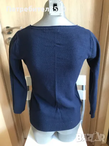 Тъмносиня блуза с дълъг ръкав, снимка 4 - Блузи с дълъг ръкав и пуловери - 48432035