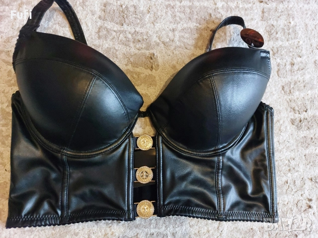 55 лв, нов кожен комплект, с етикет, бюстие 85 Д, пола eur 40, снимка 5 - Поли - 52679654