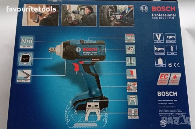 Акумулаторен гайковерт Bosch GDS18V-EC 250, версия solo (06019D8102), снимка 4 - Винтоверти - 39144794