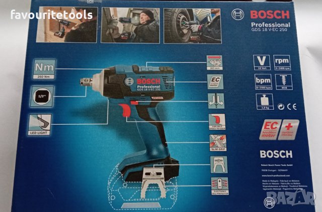 Bosch GDS18V-EC 250 Акумулаторен гайковерт, версия solo (06019D8102), снимка 4 - Винтоверти - 39144794