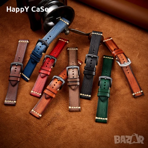 RUMPLE Кожена каишка за Huawei Watch/Samsung/Garmin/Xiaomi/Apple/Amazfit, снимка 2 - Каишки за часовници - 51018268