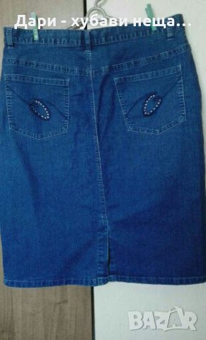 Дънкова пола и тениска🌹👕👗 M/L,L, XL🌹👕👗арт.2038, снимка 3 - Комплекти - 33420542