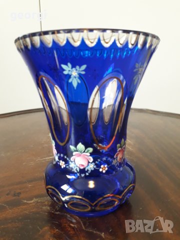 Кристална ваза с позлата Bohemia , снимка 1 - Декорация за дома - 32652371