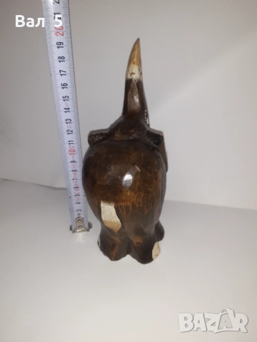 Дървена фигура , фигурка - слонче , слон, снимка 4 - Антикварни и старинни предмети - 52415612