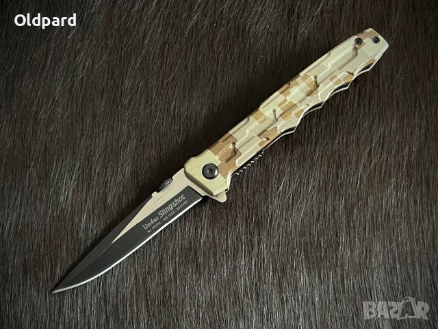 Сгъваем нож (flipper) във военен стил Linder Slingshot. (337912), снимка 1 - Ножове - 43032779