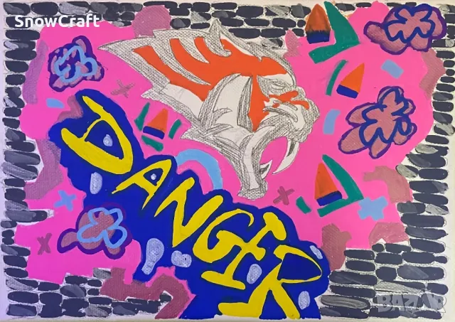 Graffiti Danger картина, снимка 2 - Картини - 47843820