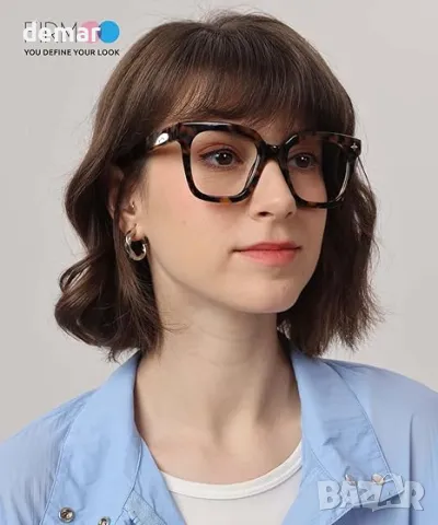 Очила Firmoo, блокиращи синя светлина, квадратни очила за компютър, снимка 3 - Други - 49362761
