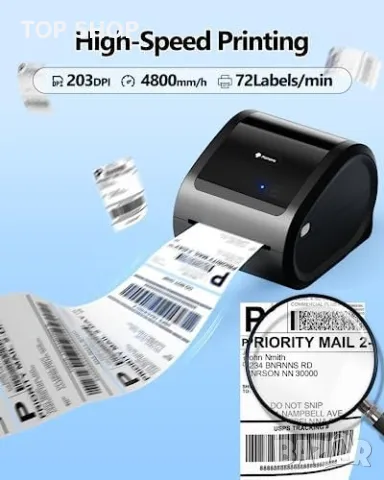 Нов Phomemo D520-BT Bluetooth Принтер за Етикети 4x6 - Термален, снимка 7 - Друга електроника - 49657629