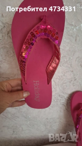 Holiday Дамски розови Чехли, снимка 4 - Джапанки - 53484024