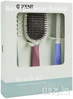 Нов Подаръчен комплект Kent 3 четки за обем блясък и къдрици жени коса, снимка 3 - Аксесоари за коса - 52697016