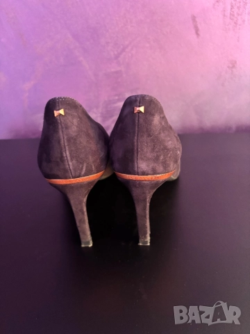 Ted Baker обувки на ток велур, тъмно сини, размер 36.5, снимка 6 - Дамски обувки на ток - 52319512