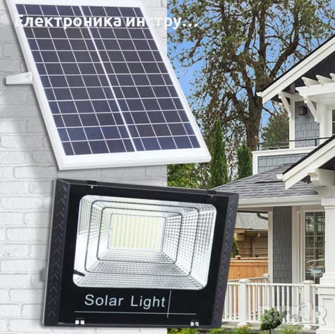 Външна соларна лампа 80W с отделен панел, LED Прожектор, снимка 5 - Соларни лампи - 43154211