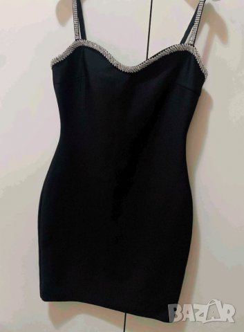 Уникална черна бандажна рокля с камъни камъчета Avin Alessa Cliche Balmain, снимка 13 - Рокли - 26857099