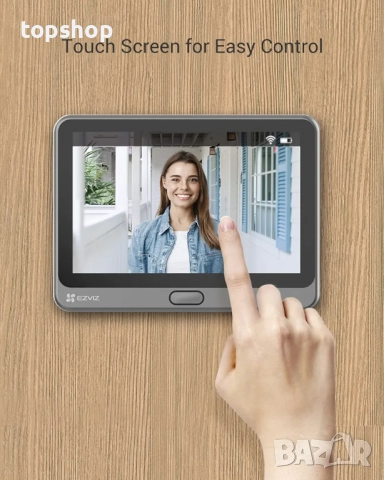 EZVIZ CP4 Безжична шпионка за врата с 4,3-инчов цветен сензорен екран с 3-месечен живот на батерията, снимка 2 - Други - 51707105